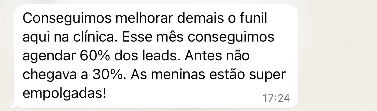 Aluna do MDA: funil melhorado, 60% dos leads agendados